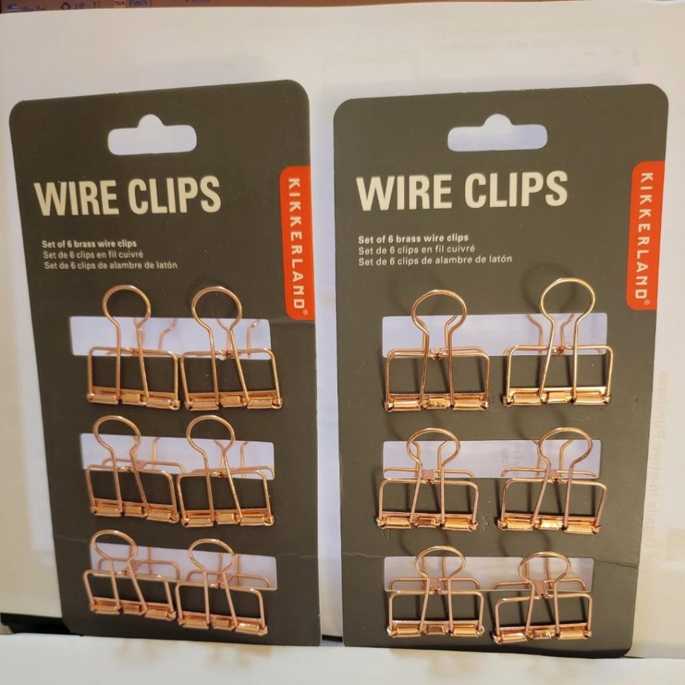 Kikkerland Wire Clips, 2 Set of 6, NWT